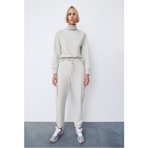 Zara Tops - Zara stone turtleneck fleece sweatshirt NEW